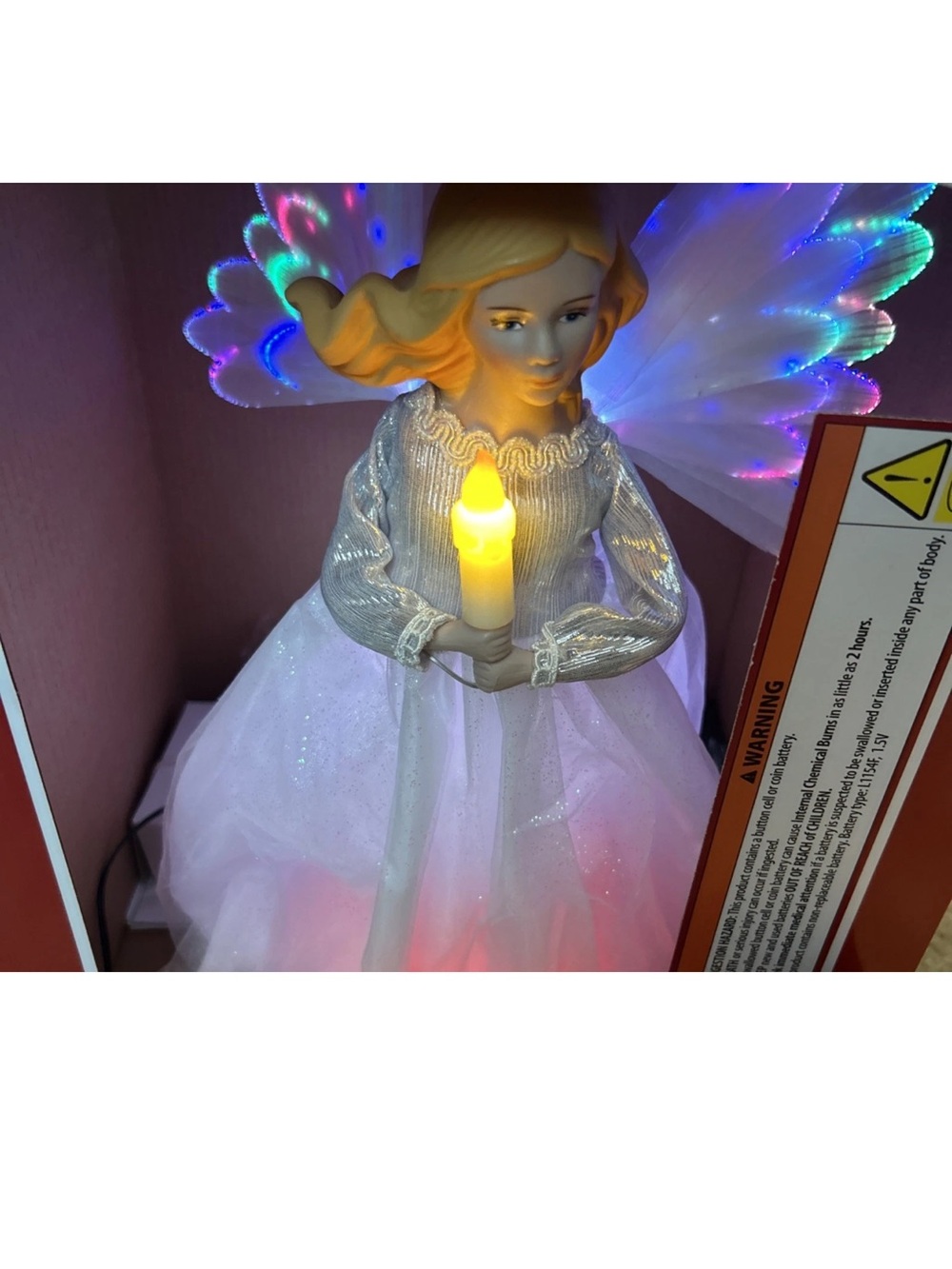 Mr.Christmas Fiber Optic Animated Angel Tree Topper 12” NIB 2024